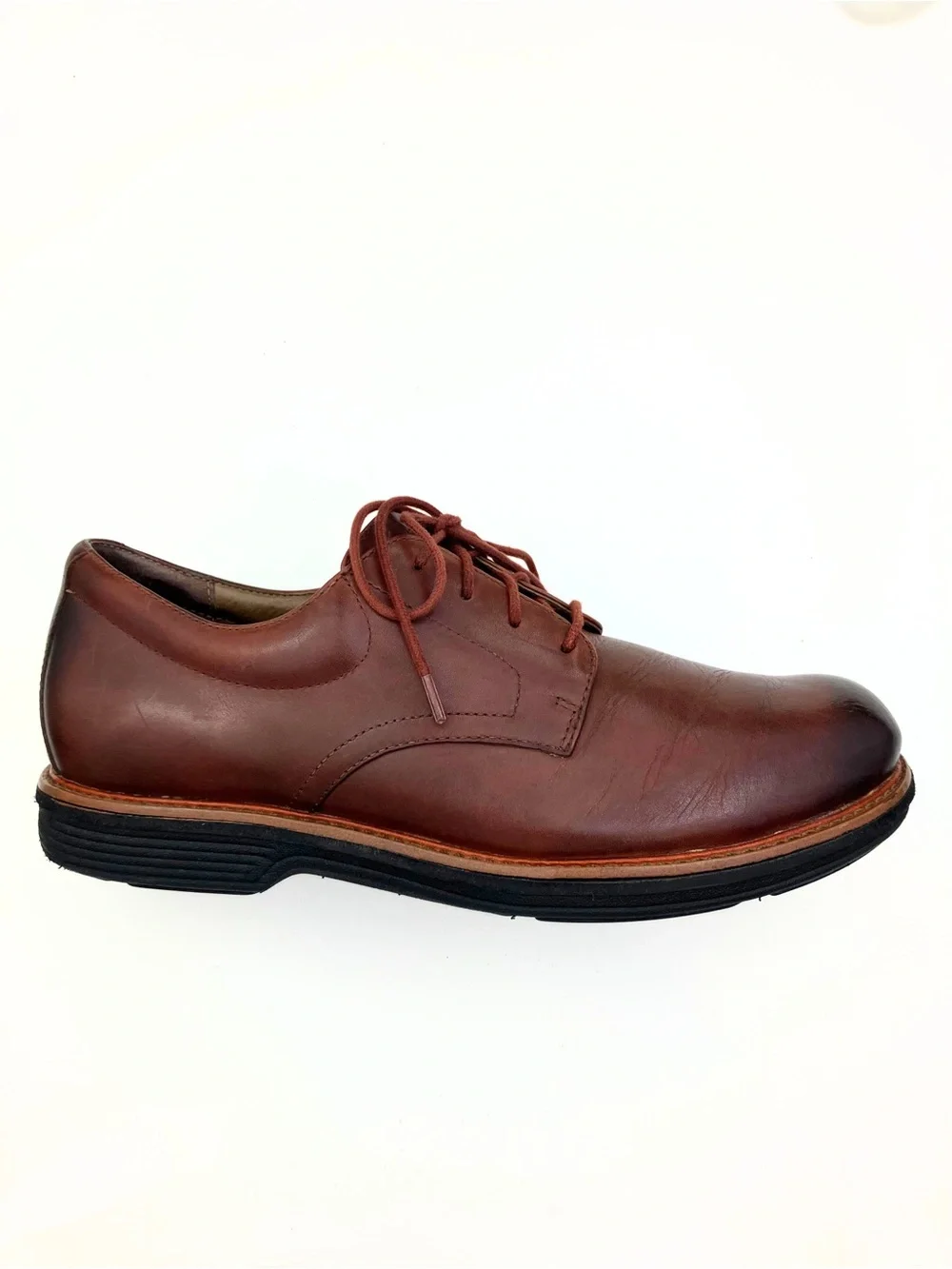 Dansko Men's Josh Antiqued Calf Mahogany Oxford Shoes Sz 9.5/43